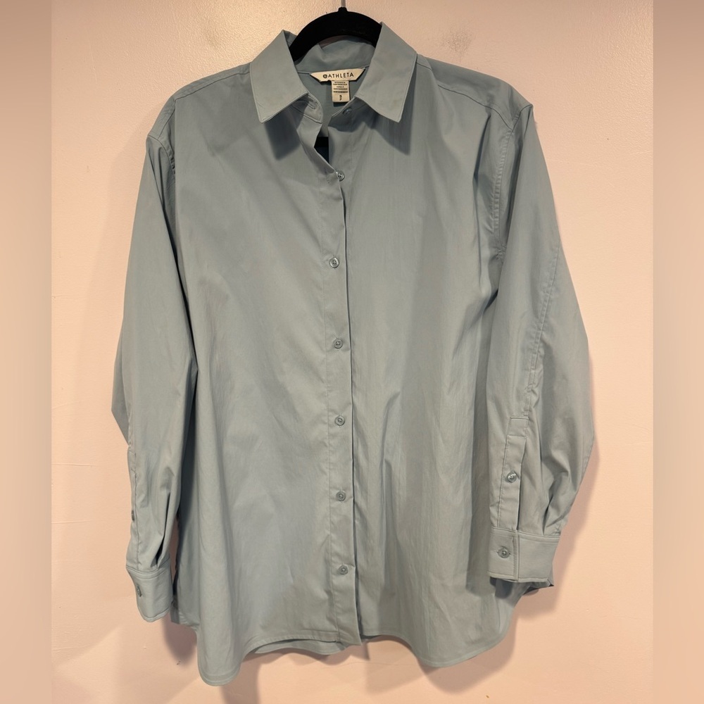 Athleta Light Blue Button-Down Shirt